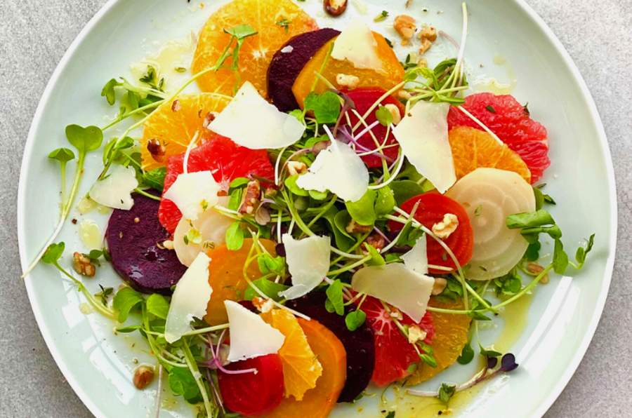 Beet & Citrus Salad With Shaved Toscano And Thyme